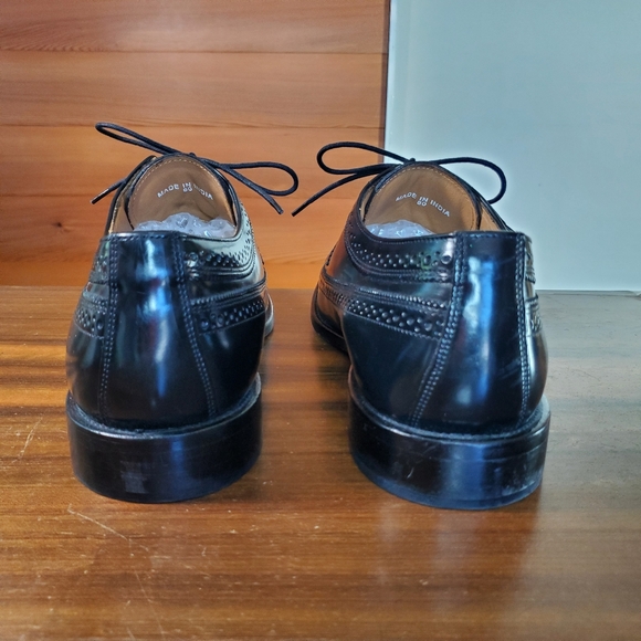 Bostonian Luxe Men's 12 NEW Shoes Black Leather Oxford Wingtips Formal Classic - Picture 5 of 9